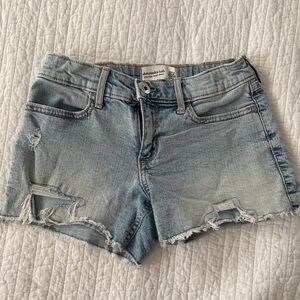 Abercrombie & Fitch Light Blue Distressed Denim Shorts